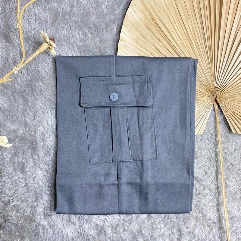 Zena Celana Kulot Cargo Wanita Highwaist Premium Berkancing Rasleting Bahan Twill Combad Premium Kekinian Korean Style pants unsex hitam【cargo】 celanakulot 8
