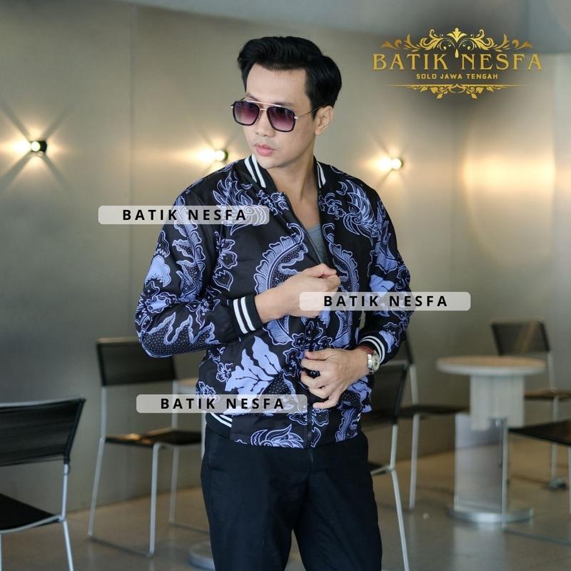 Jaket batik bomber pria mahkota murah berkualitas 4