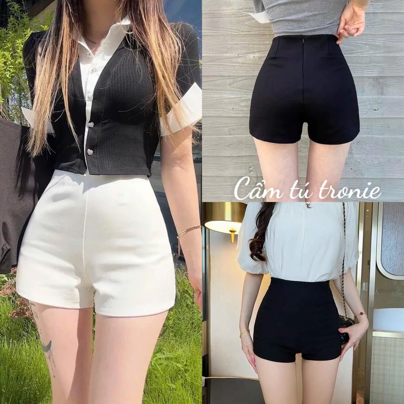  Quần Short Idol Dance Lưng Cao Khóa Sau Cạp Cao Tôn Dáng kpop Quần Đùi Nữ Ngắn Mặc ở Nhà Chất Umi Cao Cấp Co Giãn 4 Chiều Đẹp Ôm gọn Pants Women quan ngan nu 