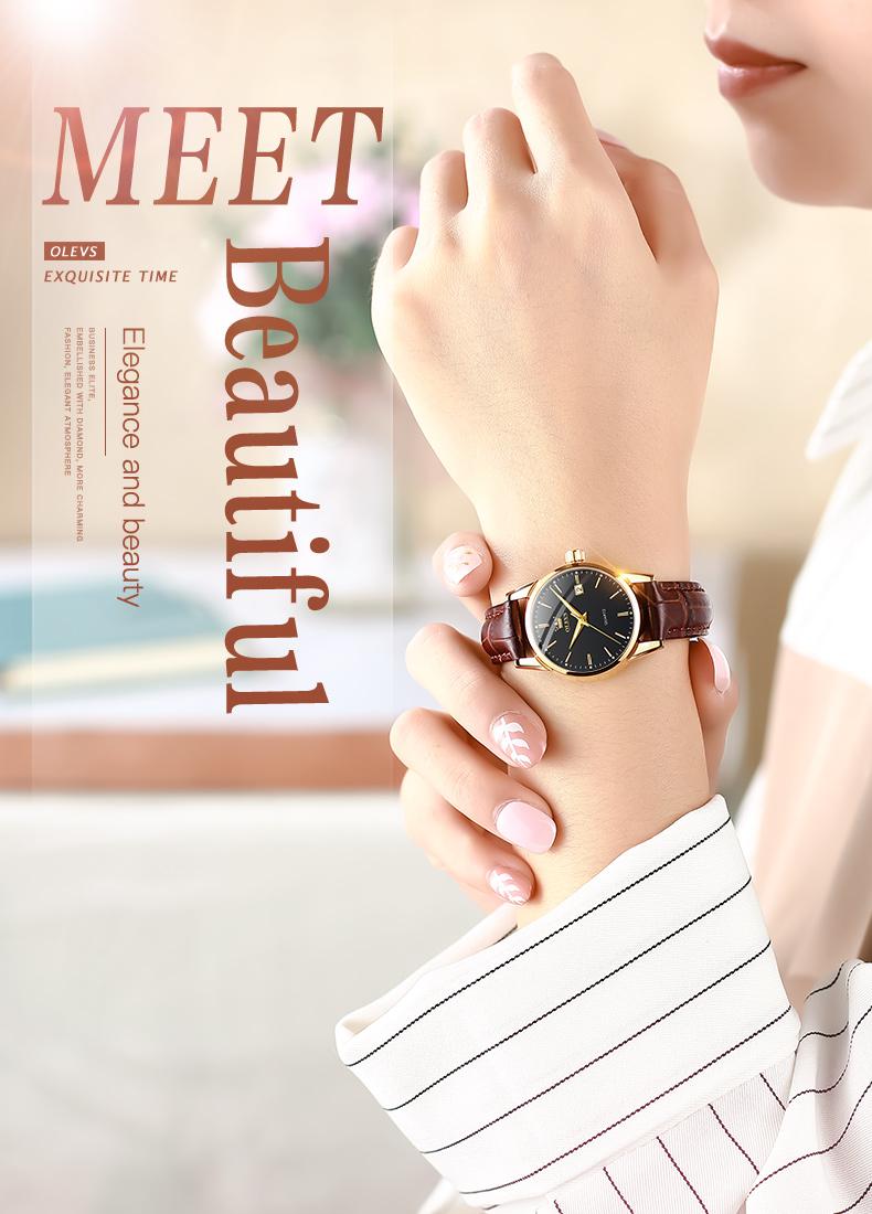 Product Introduction of OLEVS #6898 Fashion Casual Women Quartz Watch Waterproof Watch Top Brand Luxury Simple Business Sports Wristwatches For Ladies Girls Students Female Gift 8