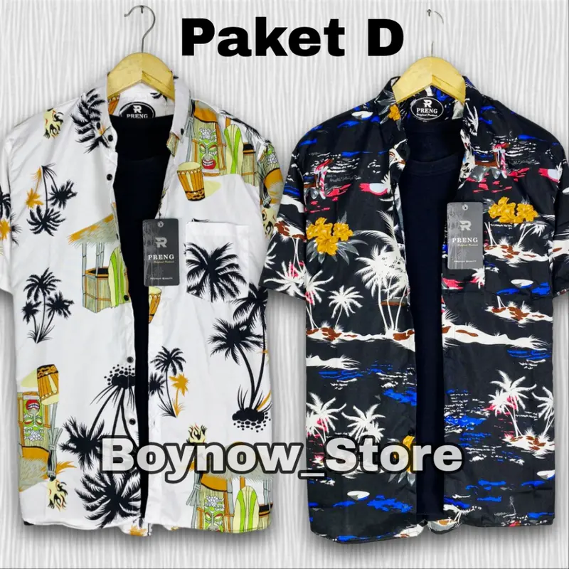 Kemeja Pantai Pria 50Rb Dapat 2Pcs Baju pantai Pria Kemeja Motif Lengan Pendek TERLARIS 6