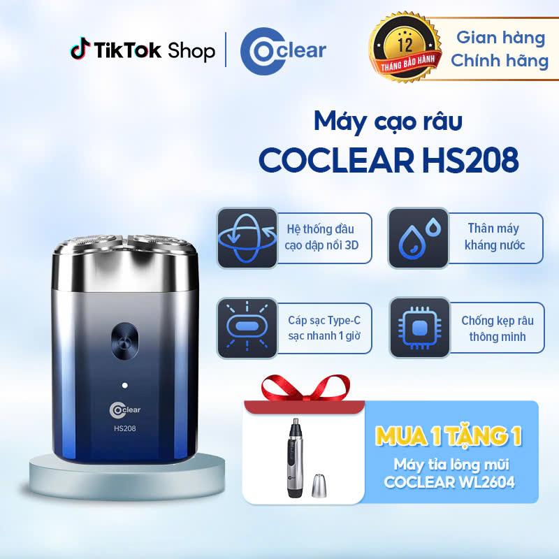 LIVE Máy cạo râu điện Coclear HS208 Lưới dao kép bề mặt 3D sạc USB type-C chống nước toàn thân sạc nhanh 1 giờ khóa du lịch thông minh bảo hành 1 năm
