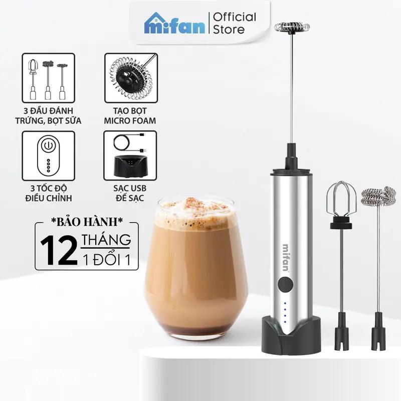 Máy Đánh Bọt Cà Phê Microfoam Mifan MF1501G - 3 Đầu Đa Năng, Thép không gỉ, Đế…