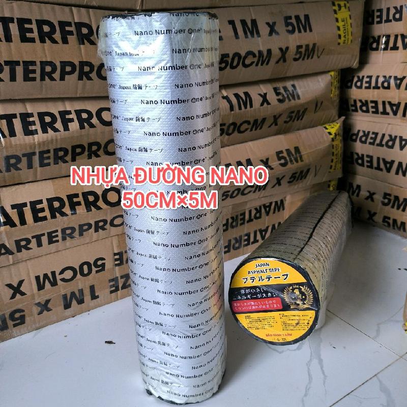 [BẢN 0.5M X 5M]Băng Keo Chống Thấm Nhựa Đường Nano Number One Japan, Dán mái tôn, trần nhà,dán chống nóng sân thượng,tường xây.