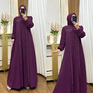 Gamis Yasmin Abaya Terbaru 2026 Bahan Ceruty Babydoll Kondangan Remaja Muslim Mewah Gamis Kondangan Mewah Elegan