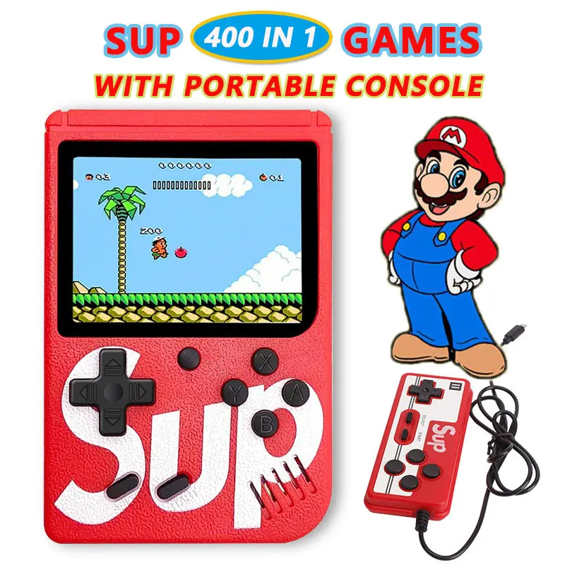 400 IN 1 Game Retro Klasik Layar Portabel Konsol 3 Inci dengan Remote untuk Gameboy Pemain Ganda Gamepad Black 0
