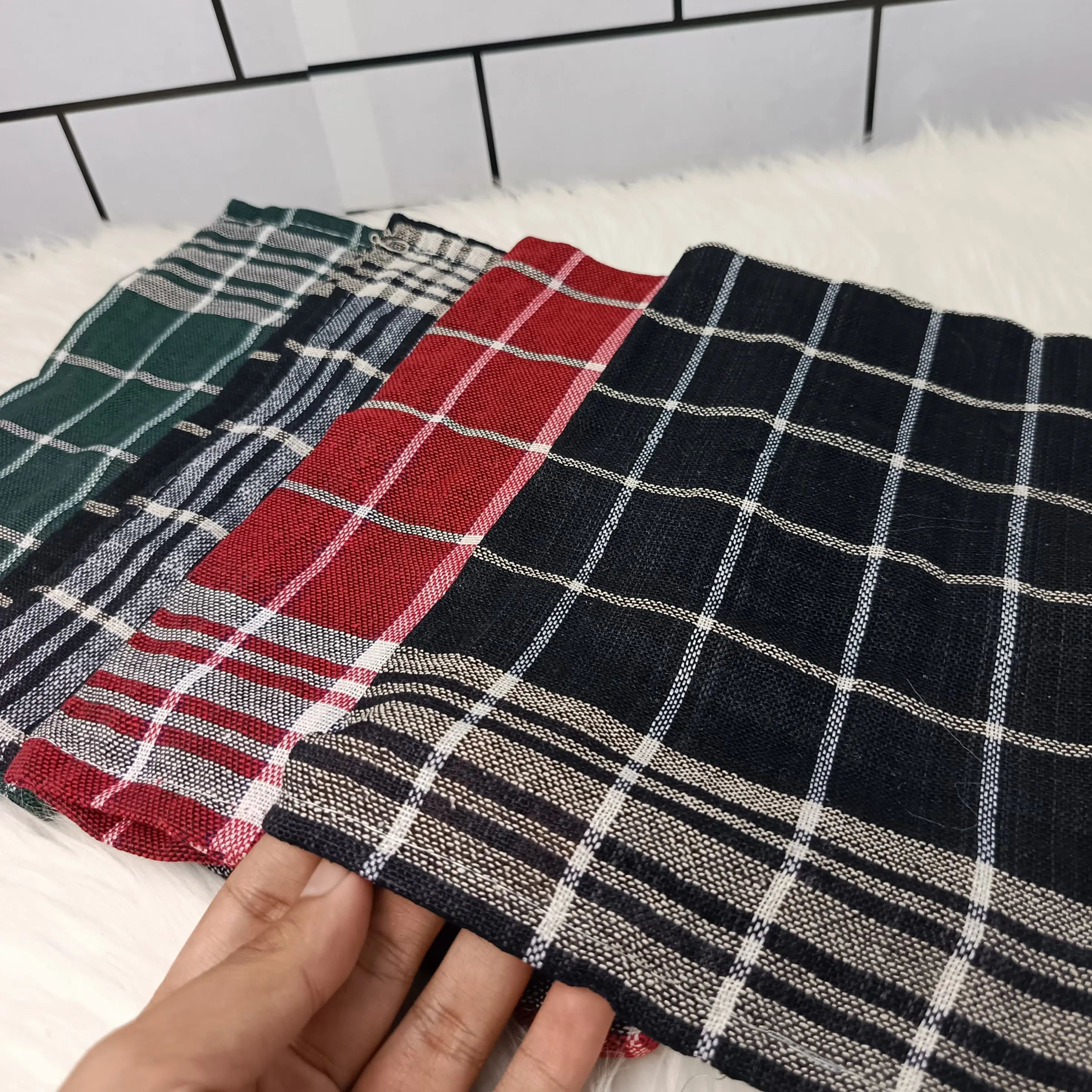 12 pcs (1 lusin) / 6 PCS lap serbet tebal serbaguna ukuran 50 x 50 lap piring lap makan warna cap maqin