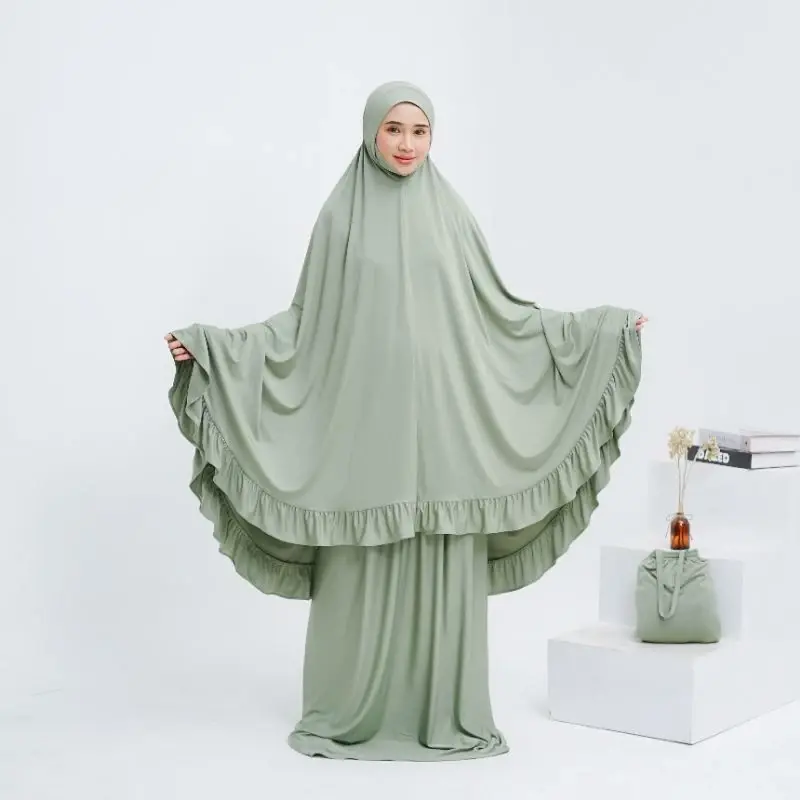 Mukena Jersey ARUMI Penutup Dagu Variasi Rempel 4