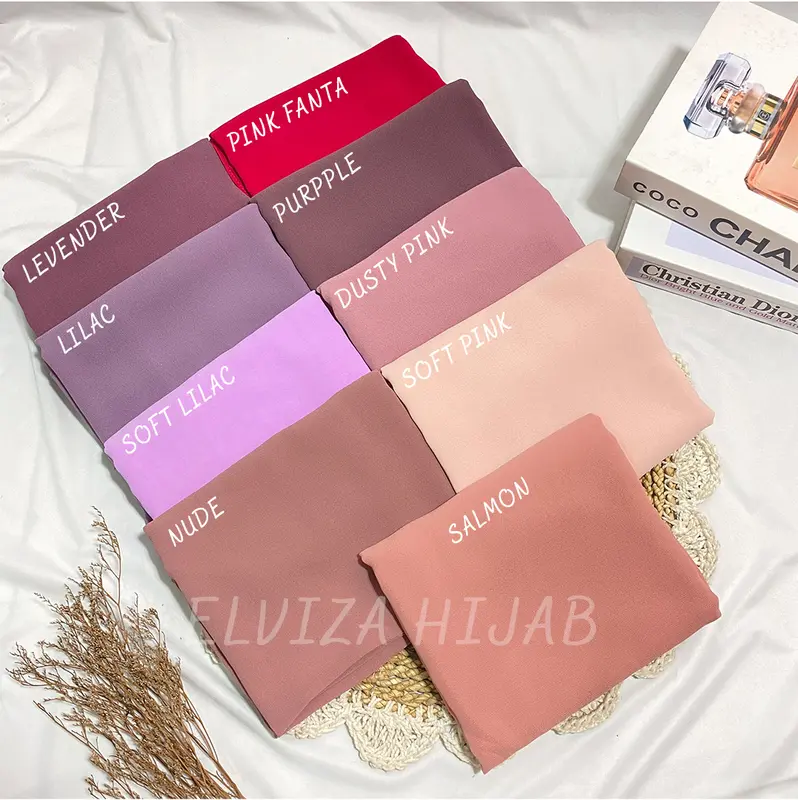 Elviza - Jilbab Pashmina Ceruty Tali Babydoll/Pashmina Tali syal instan Kerudung Muslim 5