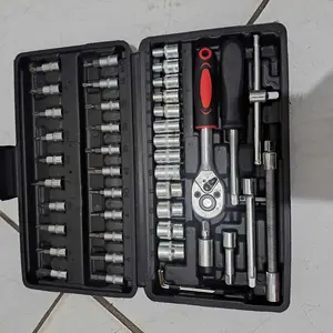 ALLEFIX Kunci Socket Set Lengkap Wrench 46pcs Obeng Mata Socket Kombinasi Tool Box Multifungsi - 10028