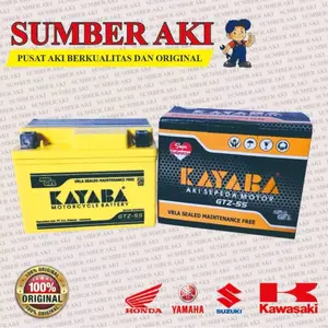 Aki Motor KAYABA GTZ5S HONDA BEAT VARIO 110 SCOOPY SUPRA X 125 REVO SPACY BLADE NEW MEGA PRO VERZA CRF GENIO - Free Bubble Warp Dus Motorcycle Baut