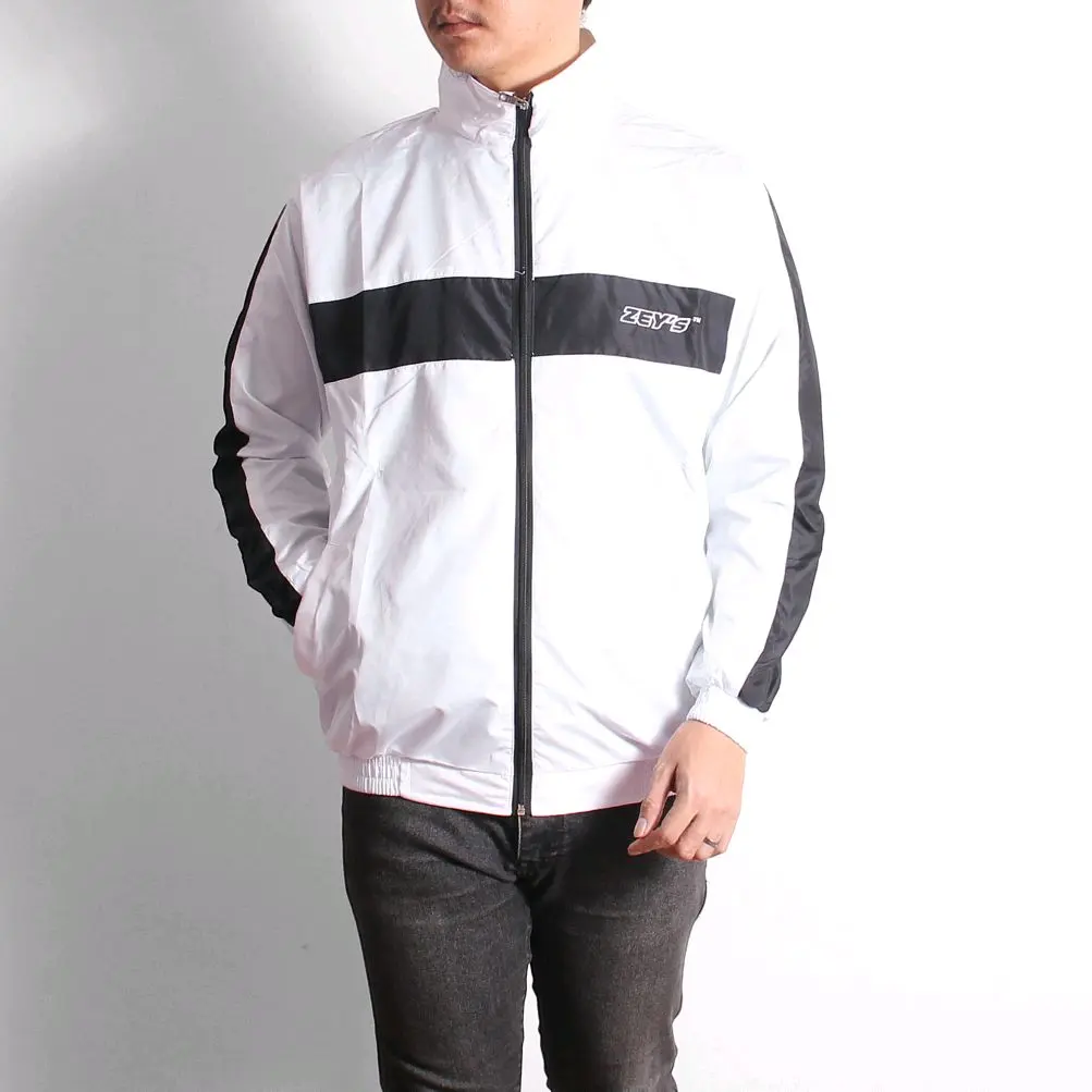 Jaket Tracktop Parasut Pria Wanita Jaket Tracksuite Windbreaker Jaket Running Jaket Unisex Pakaian Casual Waterproof  Motif Keren Bordir