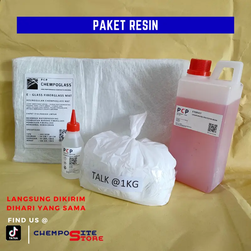 Paket Lengkap Resin fiberglass / Paket resin (resin,talk,mat,catalis) 0
