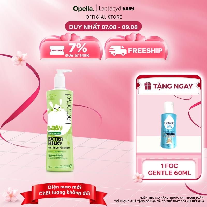 Sữa Tắm Gội Trẻ Em Lactacyd Milky Bảo Vệ, Nuôi Dưỡng Da và Tóc Bé Vượt Trội 500ml Cho Bé