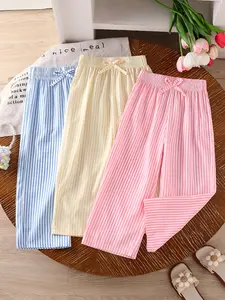 Celana Kulot Garis Anak Perempuan Untuk 5-16 Tahun Bahan Katun Salur | Kulot Salur Santai Kekinian