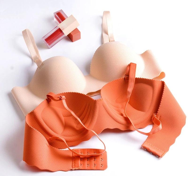 4PCS Bra Wanita Nyaman  BH/BRA WANITA NYAMAN (909) Bra Tanpa Jahitan Kawat Busa Tebal Size 34-40