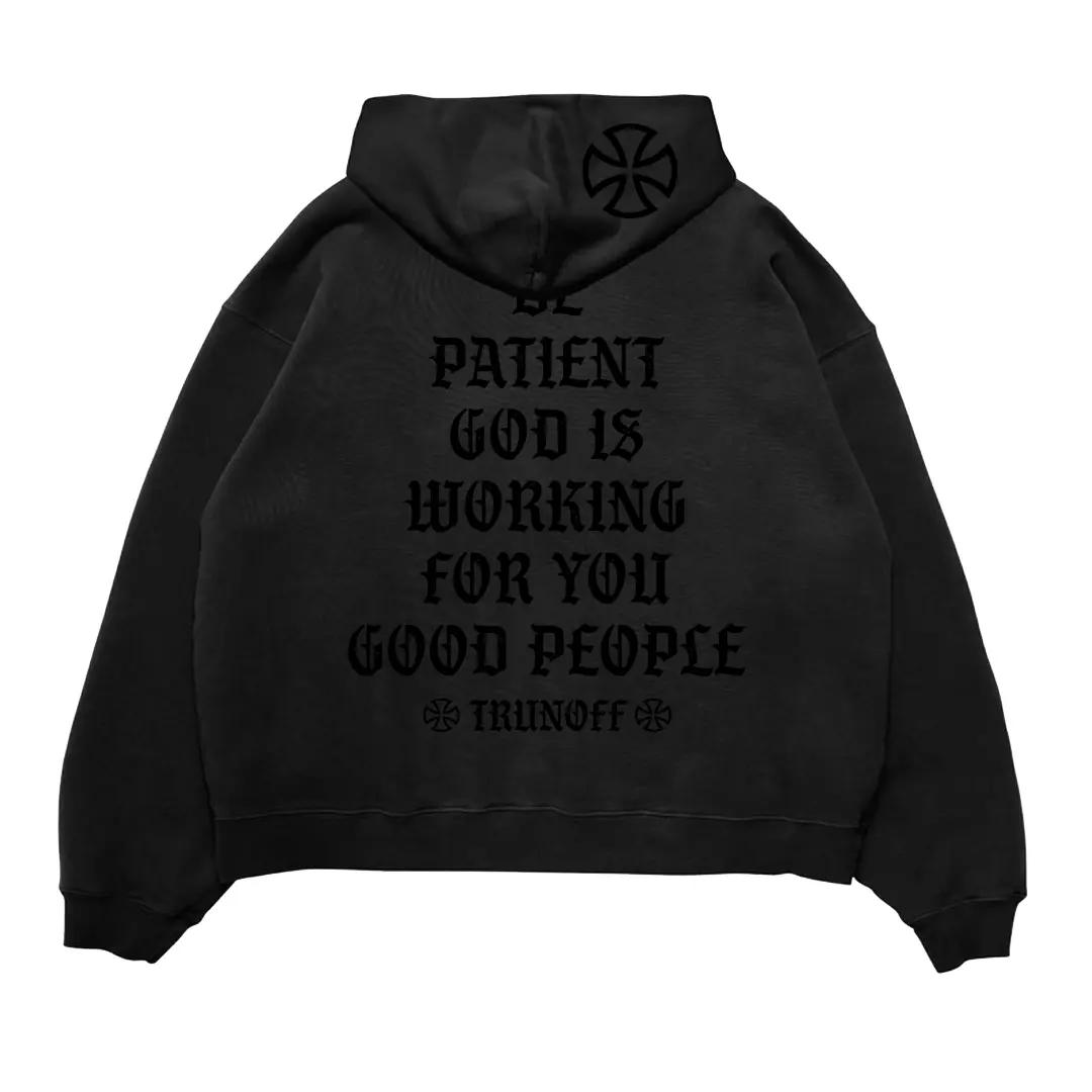 TRUNOFF SWEATER HOODIE BOXY OVERSIZE BASIC GOOD PEOPLE Casual Fleece Lembut