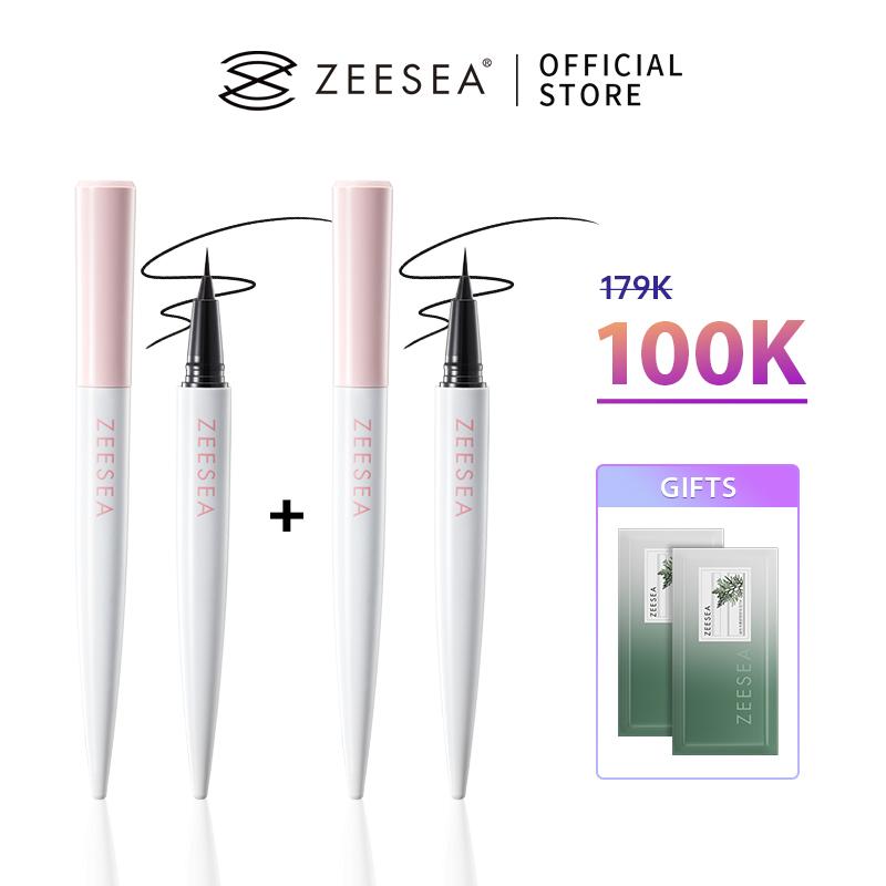  【maitrinh0912 X ZEESEA COMBO 2 Bút Kẻ Mắt Zeseea Không Thấm Nước Lâu Trôi Nhanh Khô Dễ Sử Dụng 0.4g 1pcs +  Free Gift Khăn tẩy trang 2pcs 