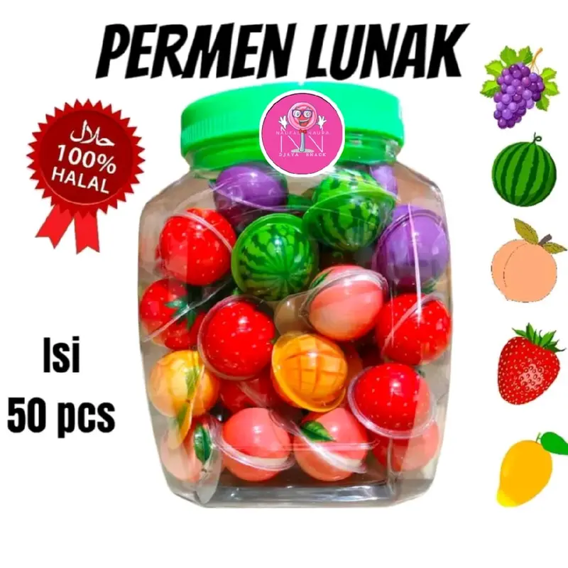 Permen lunak bulat 1 toples isi 50 pcs  Candy 0