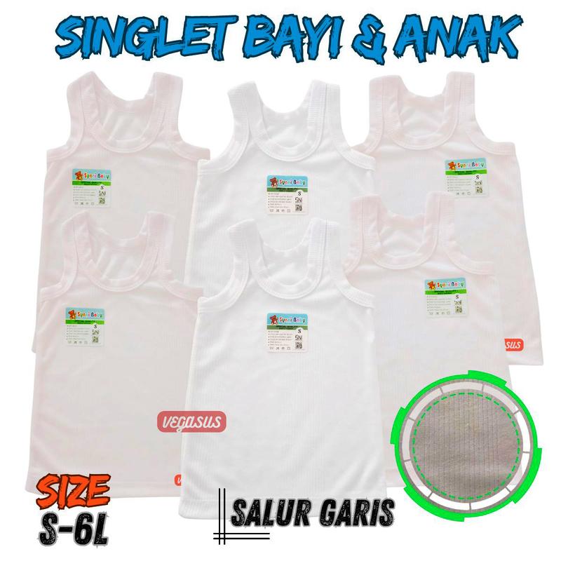 Product Introduction of 6Pcs Singlet Kaos Dalam Anak Laki Usia 1-15Tahun-Kutang Syani S,M,L,XL,3L,4l,5L,6L Katun Bayi Perempuan Cewek 37