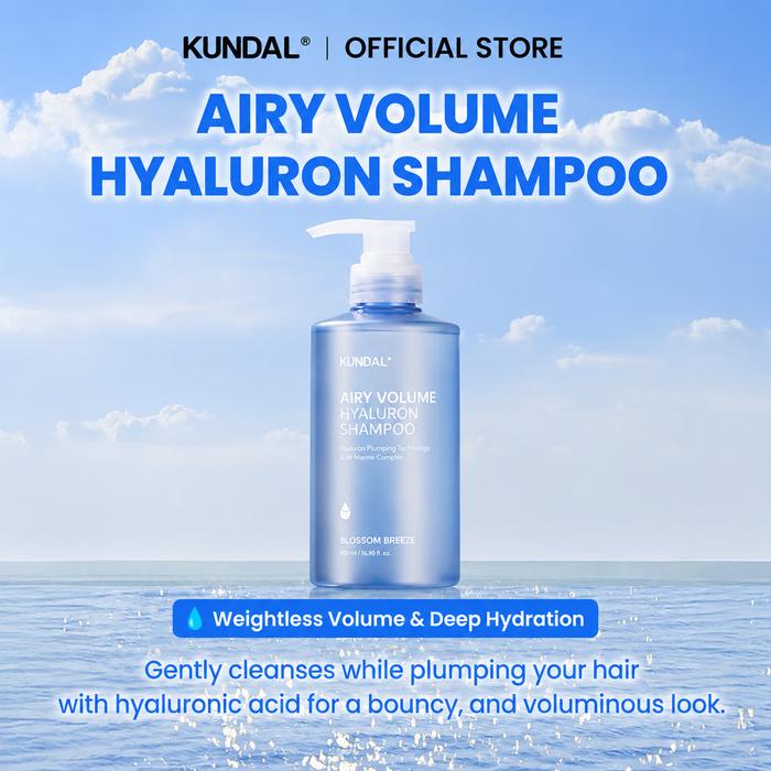 Gambar KUNDAL Airy Volume Hyaluron Shampoo 500ml - Rambut Bervolume & Lembap - Rambut Lepek & Kurang Bervolume - Hyaluronic Acid Niosome Booster - Blossom Breeze - 300ml dari Kundal Kab. Bekasi Tokopedia