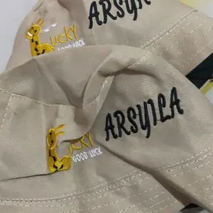 TOPI BUCKET NAMA ANAK TOPI BUCKET GOOD LUCKY TOPI BUCKET ANAK JERAPAH BORDIR NAMA BAYI LUCU TOPI NAMA FREE NAMA TOPI LUCU Fashion