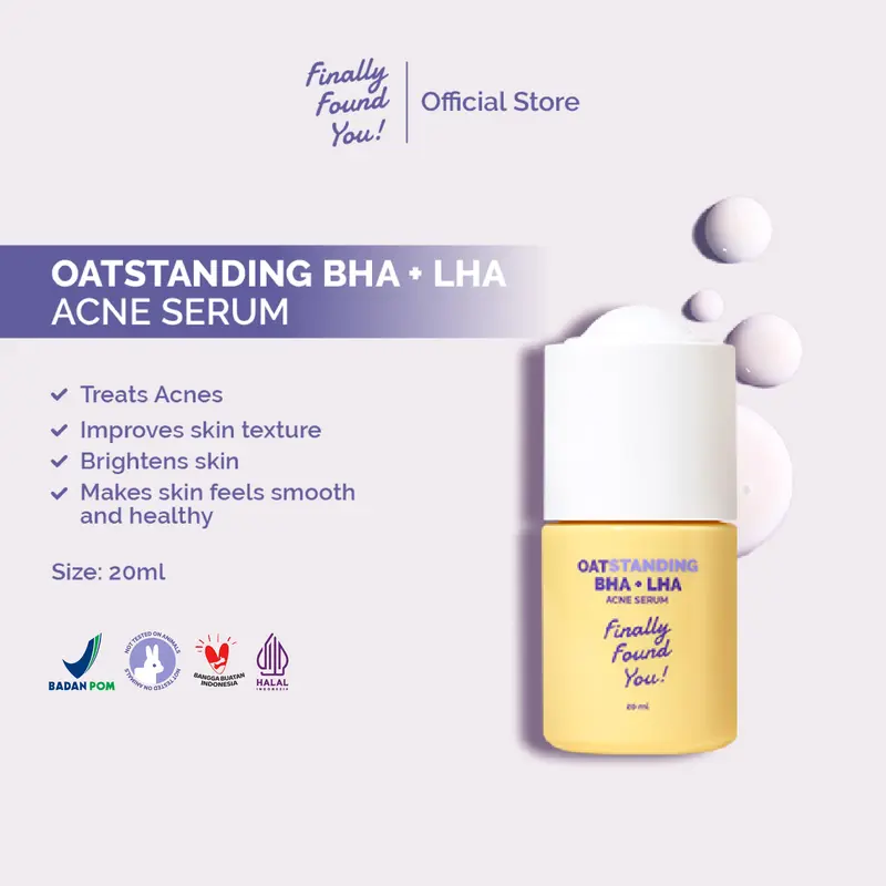 Finally Found You! OATSTANDING BHA + LHA Acne Serum - Serum untuk Merawat Kulit dan Melawan Bakteri Jerawat 20ml 0