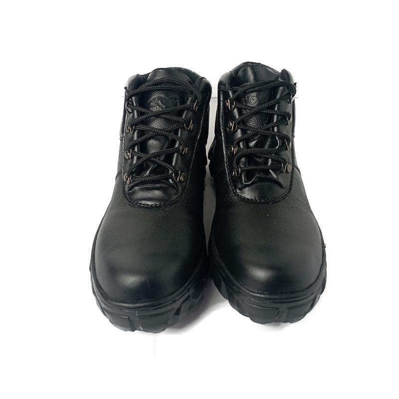GAIA Aguatic Sepatu Safety Boots Kulit sapi asli ujung besi Hitam Proyek kerja lapangan 3