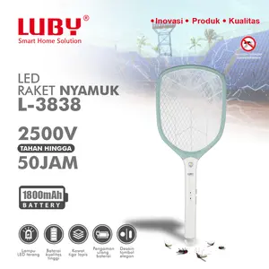 LUBY Raket Nyamuk Electric Mosquito Racket Tahan Lama 2500V L 3838