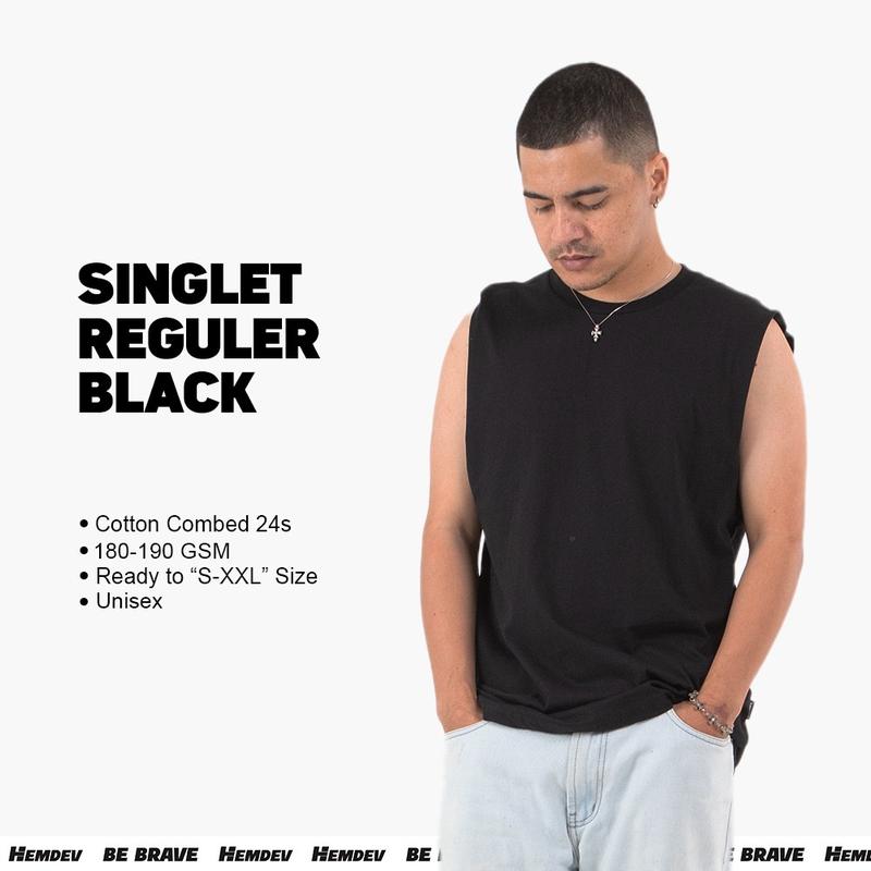 ￼Hemdev Kaos Singlet Basic Black 0