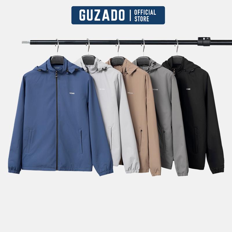 Áo Khoác Jacket Gió Nam GUZADO Thiết Kế 5 màu Basic Trẻ Trung Thanh Lịch Dễ Phối Đồ Menswear GKG15