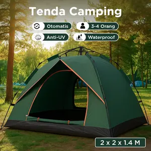 Tenda Camping Outdoor 3-4 Orang Single Layer - Green