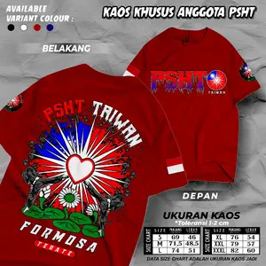 KAOS PSHT Taiwan Atasan Pria Wanita Psht Taiwan Formosa Terate Combed Hitam Bisa Couple Unisex Distro