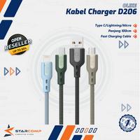 Gambar OLIKE Kabel Data D206 Braided Nylon Fast Charging Up to 60W Data Cable 100cm USB to Micro, Lightning 20W & Type-C To C 60W - Lightning dari Starcomp Solo Kab. Sukoharjo 1 Tokopedia