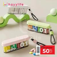 Gambar HAYYLIFE 4 Sekat Kotak Box Tempat Penyimpanan Obat + Gantungan Travel Kotak Penyimpanan Pill Box Medicine Box HL-AGB403 - Pink dari hayylife Kab. Tangerang 1 Tokopedia