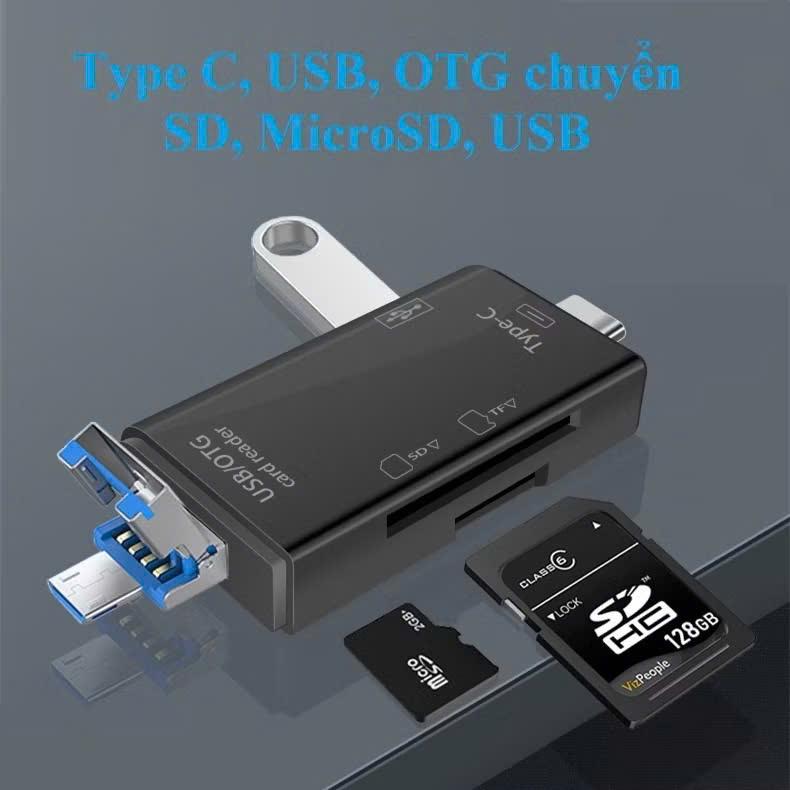 Đầu đọc thẻ nhớ đa năng 3.0 đọc thẻ nhớ SD/microSD cho điện thoại laptop cổng type c usb IP 2