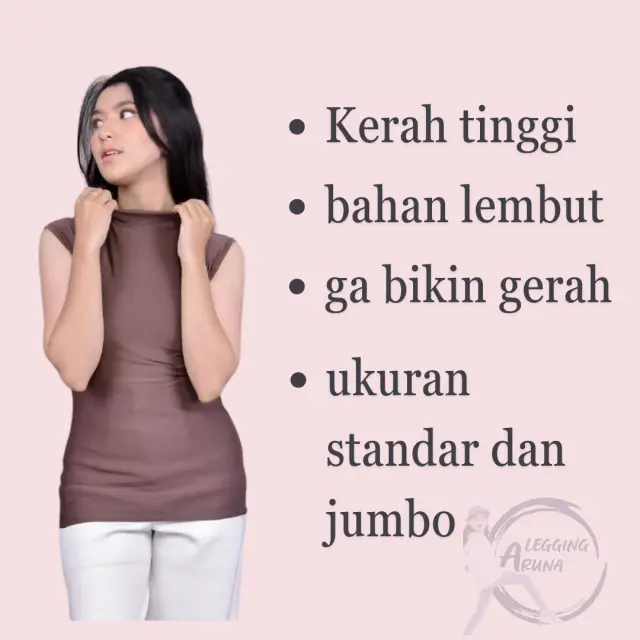 inner tanpa lengan Manset Buntung Wanita turtleneck Kerah tinggi 2