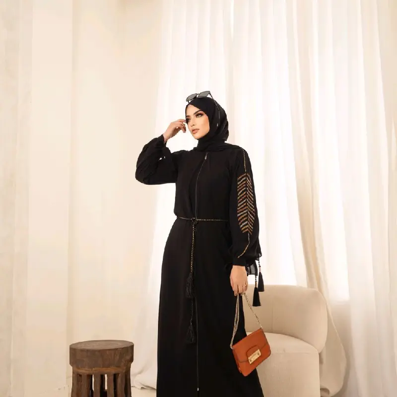 Gamis Abaya Saraza Tipe Zihan Muslimu Wanita Dress - Hitam - Lebaran, Remaja, Maxi, Dewasa, Syari, Mewah 5