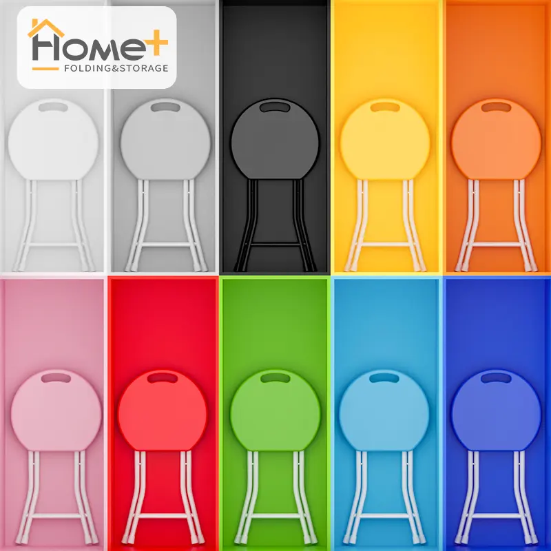Portable Plastic Folding Stool for Home and Outdoor Use - Thickened Small Maza Stool with Simple Round Design