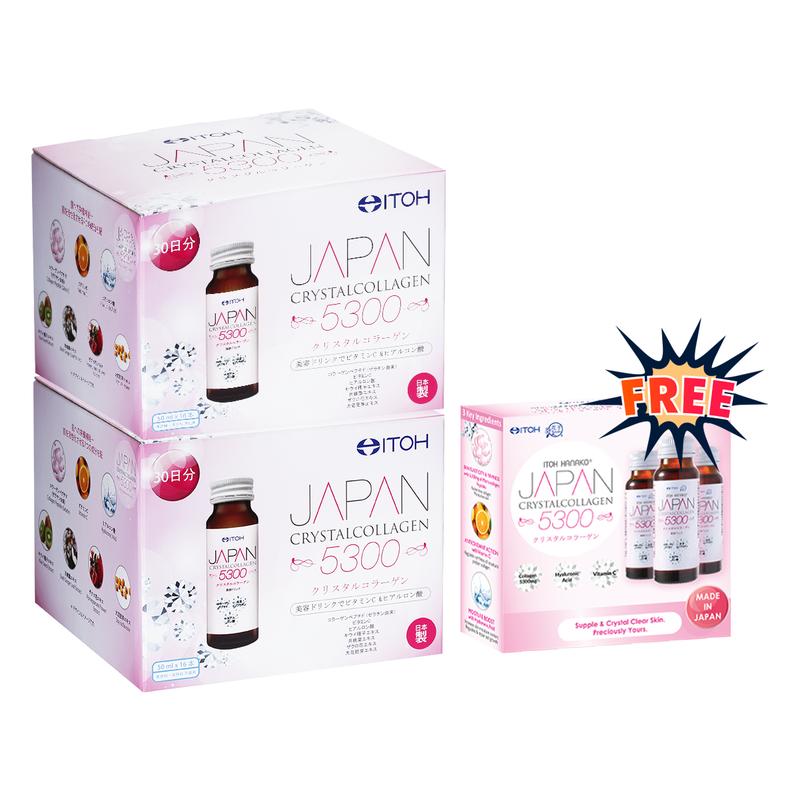[Bundle of 2] ITOH Hanako Japan Crystal Collagen Drink 5300mg Buy Two 16s + Free One 3s 0