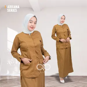 A Two - Setelan Seragam Dinas Wanita Khaki Series Arkana Warna Khaki FD Toyobo Premium Slim Fit