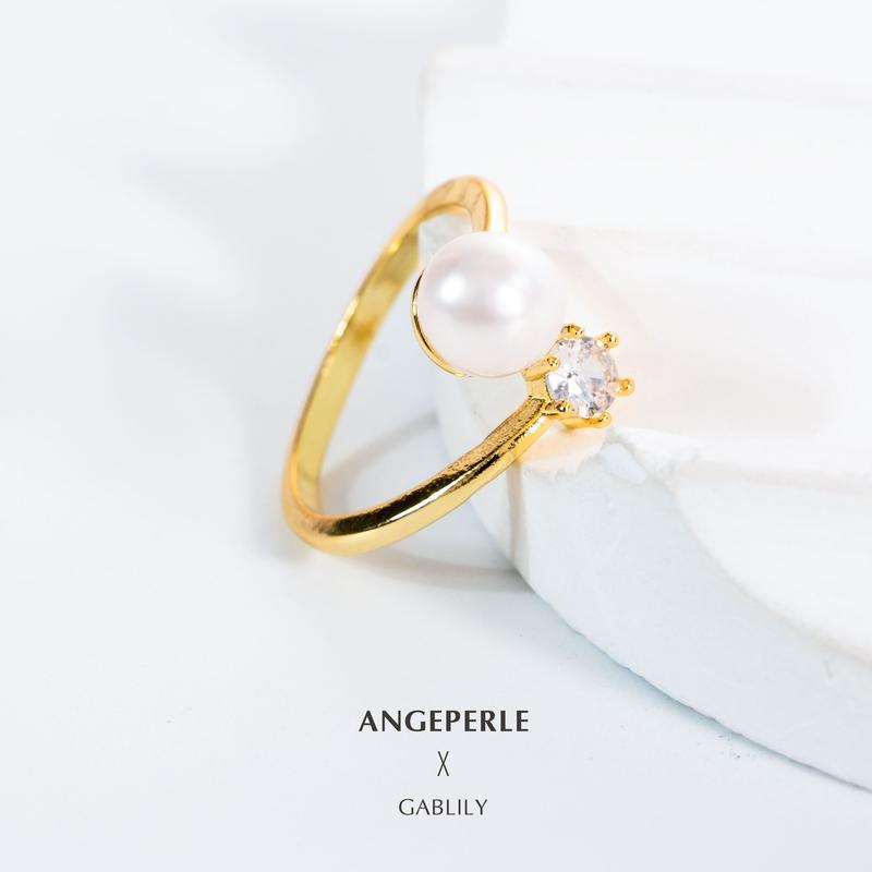Product Introduction of ANGEPERLE Alloy Freshwater Pearl Open Ring 6-7mm (TSXY034) 1