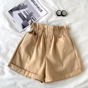 Riyu Celana Pendek Anak Perempuan Korea Style Hotpants 1-12th Warna Ungu Kuning Coklat Putih dengan Desain Ruffle