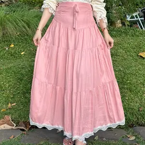 DESANDCO | Lace Coqquete Skirt Maxi Rok Wanita Renda Karet Premium