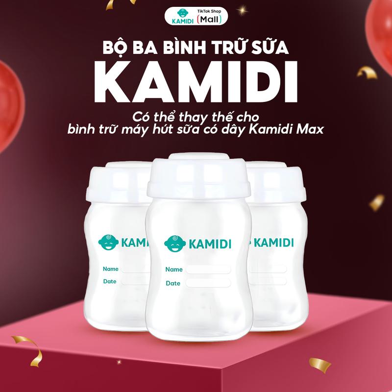  Set 3 Bình Trữ Sữa Kamidi Cổ Rộng Dung Tích 150ml Chất Liệu Nhựa PP Cao Cấp Đựng Sữa bảo quản tủ lạnh dùng trong ngày 