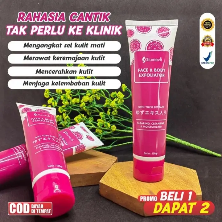 Glumevit Exfoliating Gel Exfoliasi Wajah Untuk Wanita Pria Mencerahkan Wajah Mengangkat Sel Kulit Mati 0