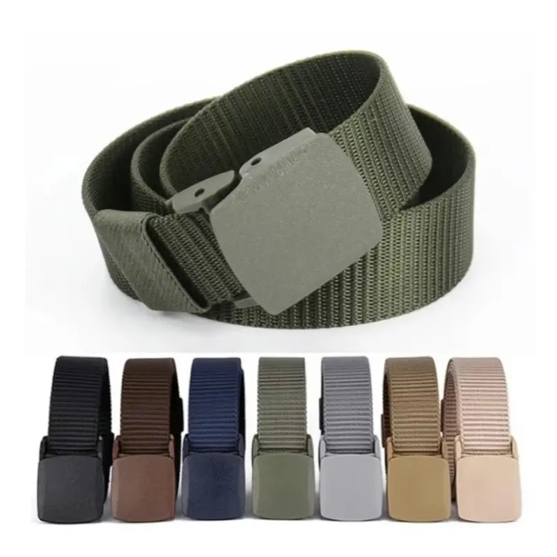 ￼Ikat Pinggang Pria Canvas Kain Nylon Sabuk Pria Canvas Men Belt Nylon Canvas Anti Metal Detector