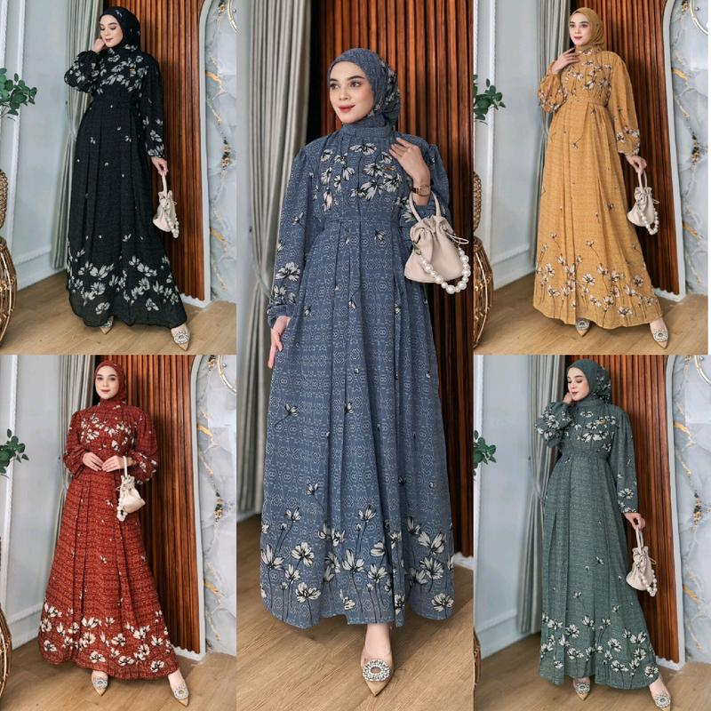[Byaeesya] ZAHIRA SET HIJAB DRESS | Set Gamis Ceruty Kondangan 4