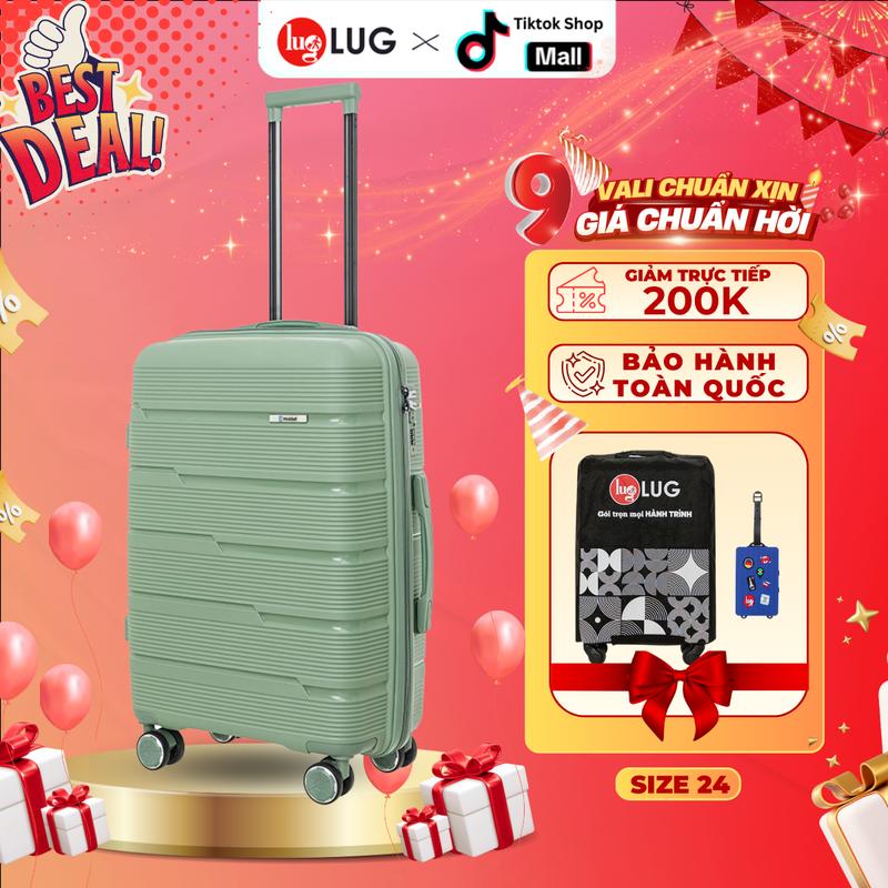[KHÔNG SỢ BỂ - DEAL HOT] Vali Kéo Du Lịch MP809 Size 24 Thương Hiệu HOLDALL, Siêu Nhẹ, Nhựa PP Chống Bể Vỡ - LUG 4 bánh xoay 360 hộp đựng mềm- vali cho sinh viên