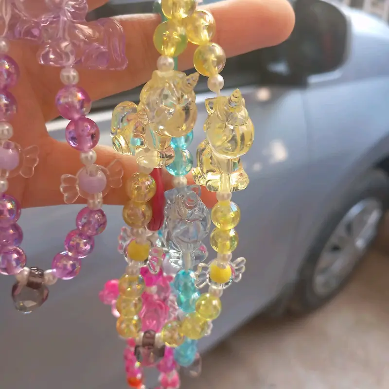 Gantungan Kunci Karakter Unicorn untuk Anak dan Dewasa Aksesoris Manik Hadiah Souvenir 3